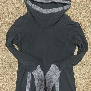 lululemon athletica Black and Gray Cowl Neck Sweater